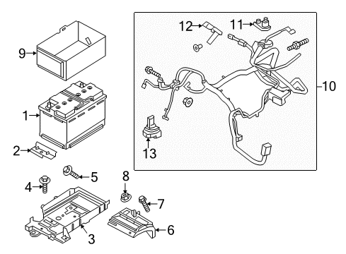 2021 Ford Edge CABLE ASY Diagram for LT4Z-14300-A