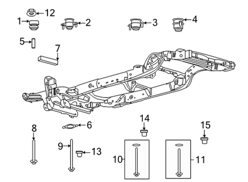 2023 Ford Bronco Body Mounting - Frame Diagram 1