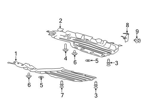 2022 Lincoln Aviator Under Cover & Splash Shields Diagram 1