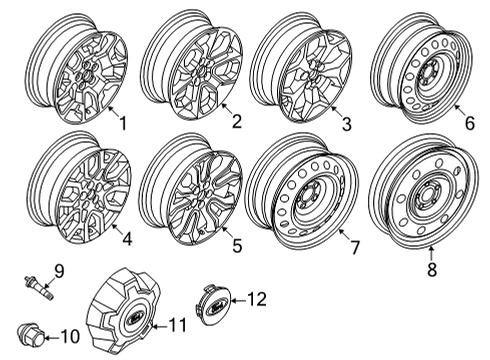 2022 Ford Maverick WHEEL ASY Diagram for NZ6Z-1007-B