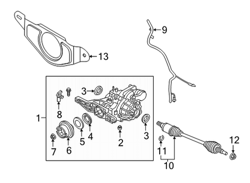 2022 Ford Bronco Sport Axle & Differential - Rear Diagram