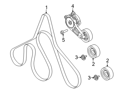 2021 Ford F-250 Super Duty Belts & Pulleys Diagram 1