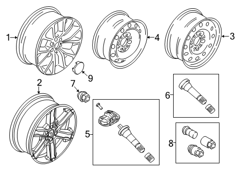 2021 Ford Expedition WHEEL ASY Diagram for LL1Z-1007-A