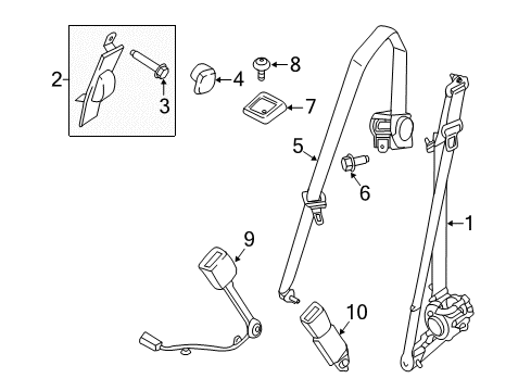 2020 Ford F-150 Front Seat Belts Diagram 3