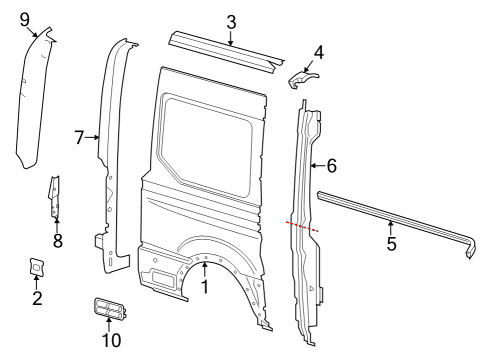 2023 Ford E-Transit Side Panel & Components Diagram 2