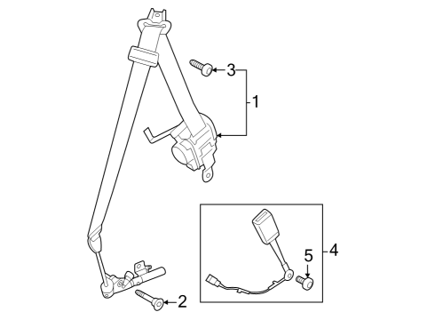 2024 Ford Mustang PRETENSIONER - SEAT BELT RETRA Diagram for PR3Z-76611B09-NA