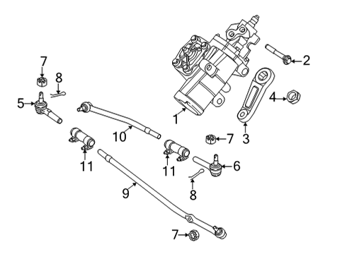 2022 Ford E-350/E-350 Super Duty Steering Gear & Linkage Diagram 2