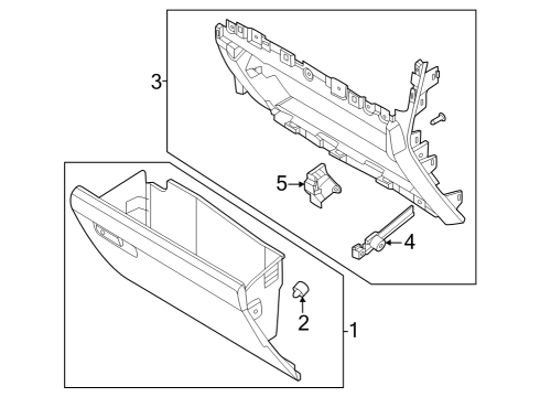 2023 Ford F-250 Super Duty DOOR ASY - GLOVE COMPARTMENT Diagram for PC3Z-6006024-AB