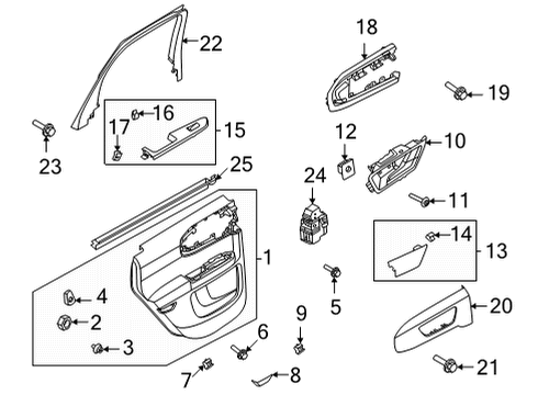 2023 Ford Bronco Sport APPLIQUE - DOOR TRIM PANEL Diagram for M1PZ-78275A37-AB