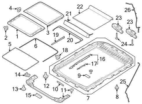 2023 Ford F-350 Super Duty GLASS Diagram for ML3Z-16500A18-B