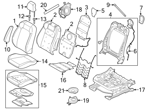 2024 Ford Mustang PAD - SEAT BACK Diagram for PR3Z-6364810-A