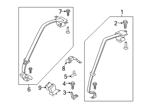 2020 Lincoln Continental Rear Seat Belts Diagram 2