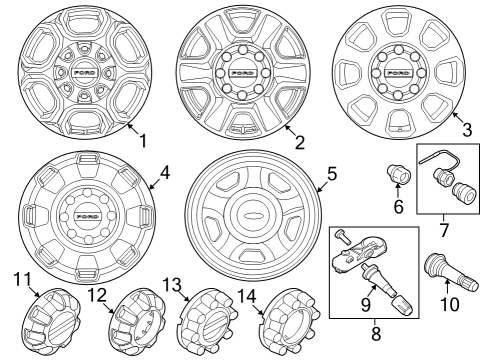 2024 Ford F-250 Super Duty Wheels Diagram 2