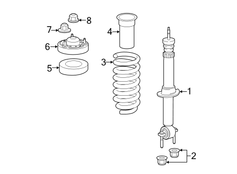 2022 Ford F-150 Lightning SHOCK ABSORBER ASY Diagram for NL3Z-18124-B