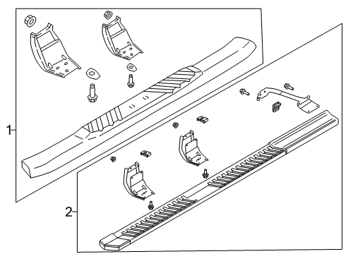 2022 Ford F-350 Super Duty Running Board Diagram 1