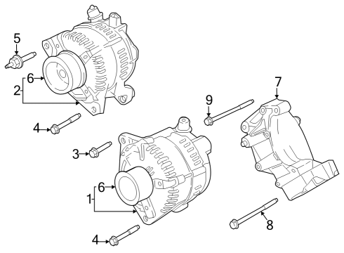 2023 Ford F-250 Super Duty Alternator Diagram 1