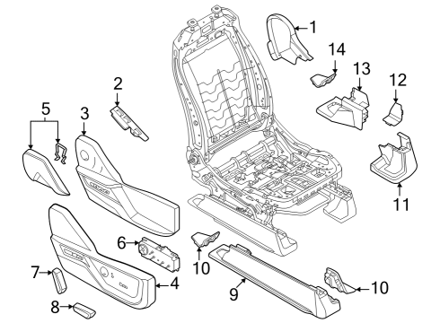 2024 Ford F-250 Super Duty HANDLE - SEAT BACK ADJUSTING Diagram for ML3Z-1561198-AA