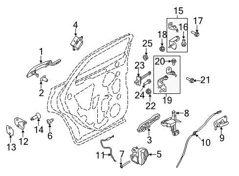 2019 Lincoln MKC HANDLE ASY - DOOR - OUTER Diagram for GJ7Z-5426604-ACPTM