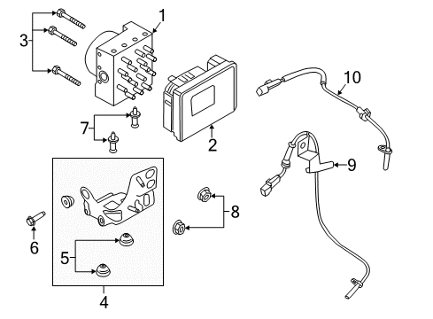 2020 Lincoln MKZ ABS Components Diagram 1