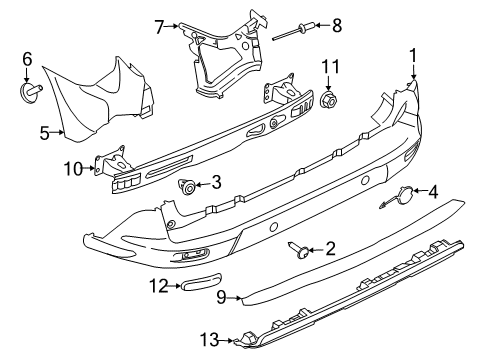 2021 Ford Transit Connect Bumper & Components - Rear Diagram