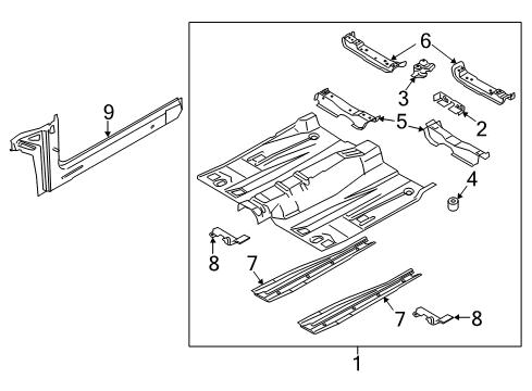 2020 Ford Police Responder Hybrid Front Floor Diagram 1