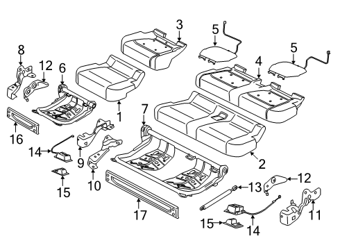 2021 Ford F-350 Super Duty Rear Seat Components Diagram 2