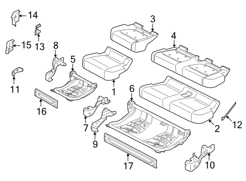 2022 Ford F-150 Lightning COVER ASY - REAR SEAT CUSHION Diagram for ML3Z-1663805-EF