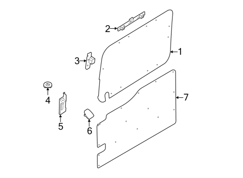 2023 Ford E-Transit Interior Trim - Side Door Diagram 5