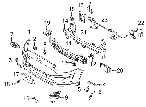 2020 Ford Fusion Parking Aid Diagram 1