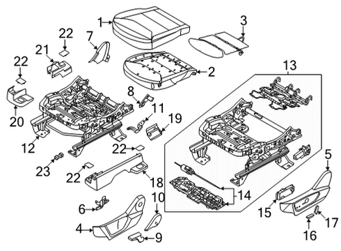 2022 Ford Maverick COVER ASY - SEAT CUSHION Diagram for NZ6Z-6062901-CA