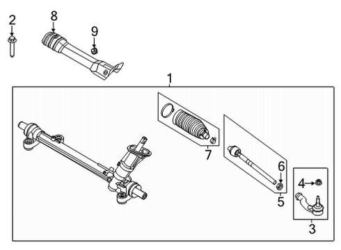 2021 Ford Bronco Sport GEAR - RACK AND PINION STEERIN Diagram for LX6Z-3504-U