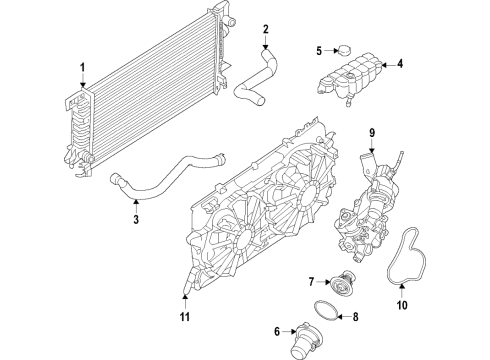 2023 Ford F-150 Cooling System, Radiator, Water Pump, Cooling Fan Diagram 8