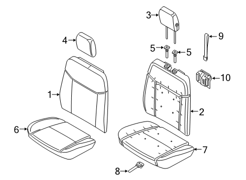 2021 Ford Ranger Rear Seat Components Diagram 2