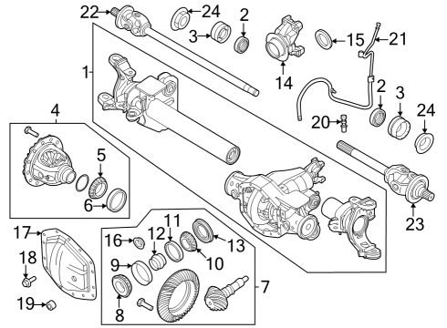 2024 Ford F-250 Super Duty Carrier & Front Axles Diagram