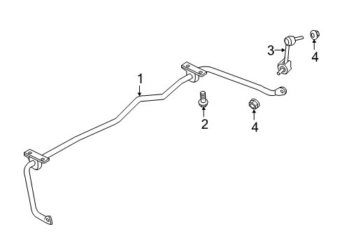 2019 Ford Police Interceptor Utility Rear Suspension Components, Lower Control Arm, Upper Control Arm, Stabilizer Bar Diagram 2