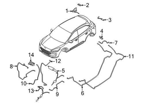 2023 Ford Escape CABLE ASY - EXTENSION Diagram for LX6Z-18812-NDD