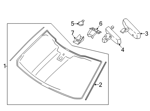 2021 Ford F-250 Super Duty Glass - Windshield Diagram