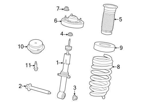 2022 Ford F-150 Lightning SHOCK ABSORBER ASY Diagram for NL3Z-18125-A