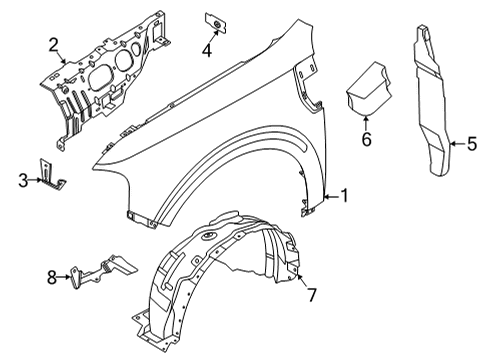 2022 Ford Maverick INSULATOR - SOUND Diagram for M1PZ-7840380-A