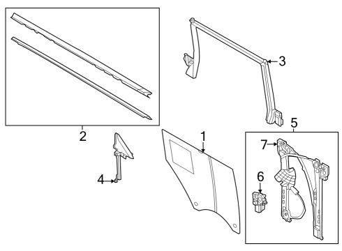 2023 Ford Bronco Glass - Rear Door Diagram