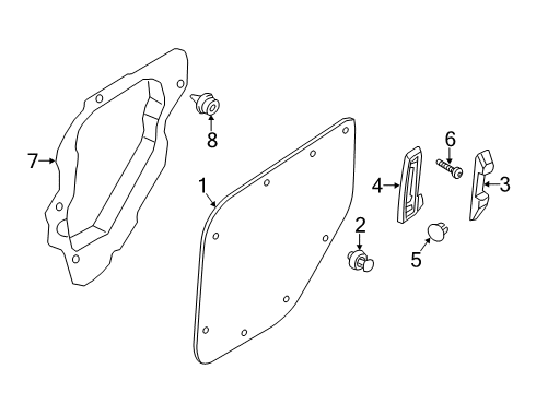 2022 Ford Transit Connect Interior Trim - Side Door Diagram 1