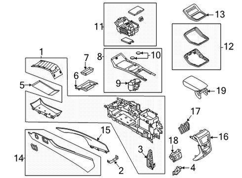 2021 Lincoln Nautilus Center Console Diagram 1