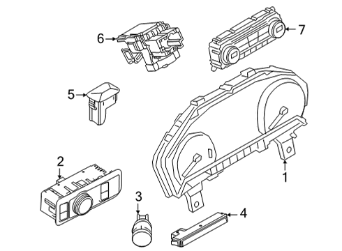 2022 Ford Bronco Sport Cluster & Switches, Instrument Panel Diagram 2