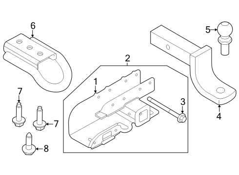 2021 Ford Bronco Tow Hook & Hitch Diagram