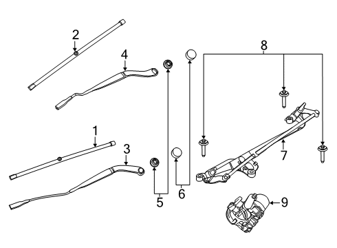 2021 Lincoln Aviator Wiper & Washer Components Diagram 2