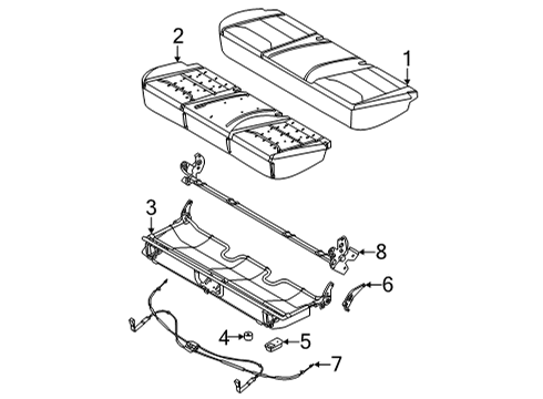 2023 Ford Maverick FRAME AND SPRING - RR SEAT CUS Diagram for NZ6Z-6063160-A