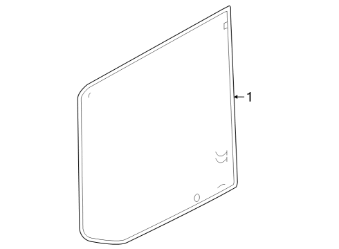 2023 Ford E-Transit Glass & Hardware - Back Door Diagram 1