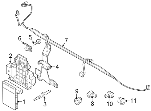 2022 Ford F-150 Electrical Components - Front Bumper Diagram