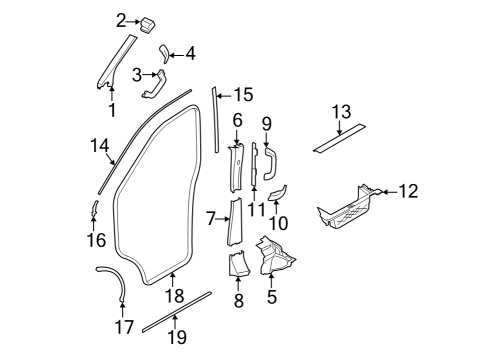 2023 Ford E-Transit Interior Trim - Pillars Diagram 2