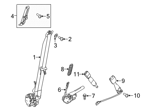 2019 Ford Police Interceptor Utility Front Seat Belts Diagram